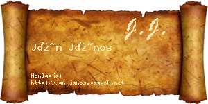 Ján János névjegykártya