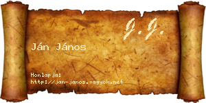 Ján János névjegykártya